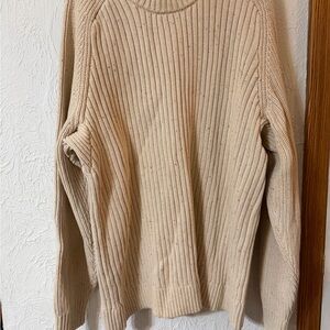 Men's Beige Ribbed Sweater